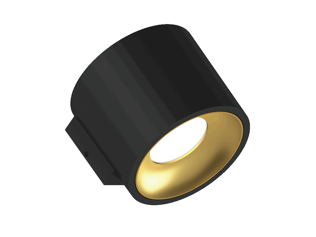 Picture - Fido WL 105D black gold.jpg Illuxtron Fido Wall Light 105 HV-FD 800lm