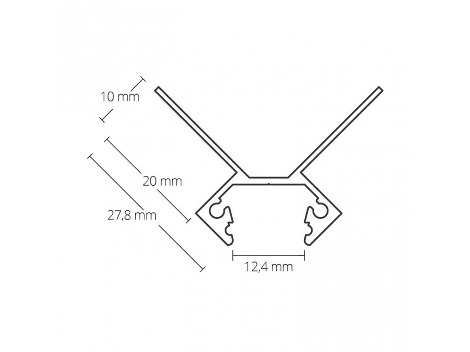 LED aluminum tile profile AL-PU22 for outside corners silver