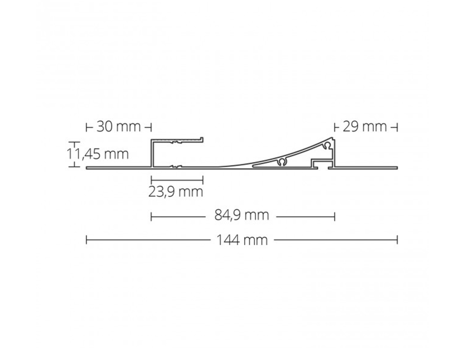 LED aluminum drywall profile AL-PU48 white 2m