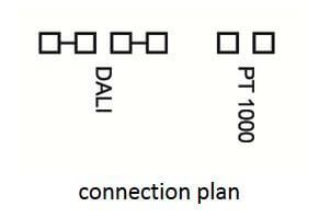 DALI Temperaturmodul für Innen und Außen Verbindungsplan DALI Temperaturmodul für Innen und Außen Verbindungsplan