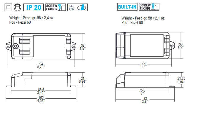 TCI Micro MD Abmessungen