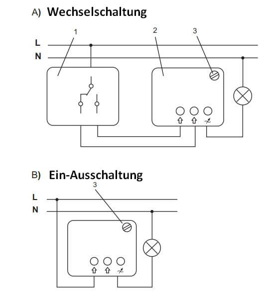 Wechselschaltung drehdimmer