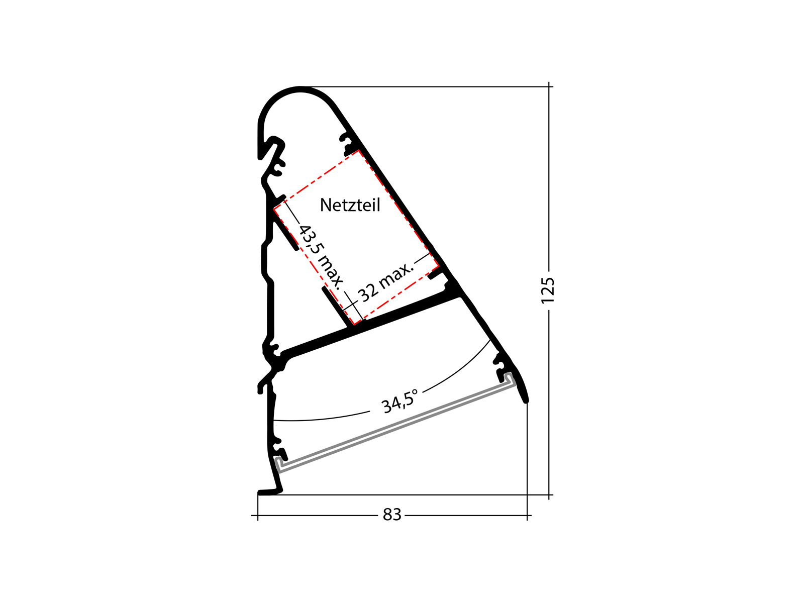 LED aluminum triangle profile silver with cover