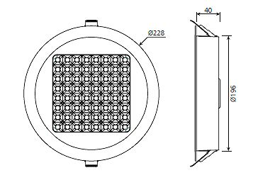 LED IP54 EVA Abmessungen 196mm