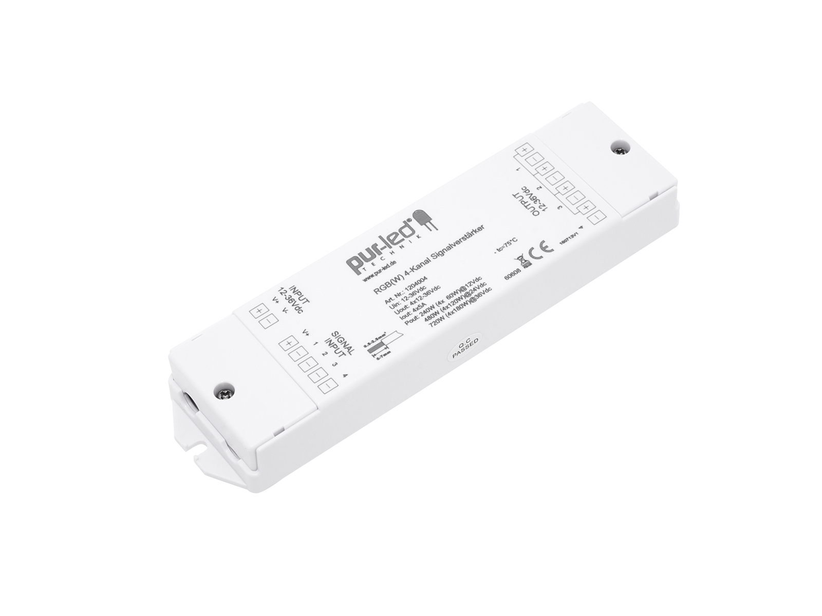 pur-led-rgbw-4-kanal-booster-anschlussbeispiel LED Booster RGBW 4x5A for LED-Stripes