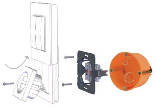 Wall switch, battery-free for Casambi networks | with hidden power socket