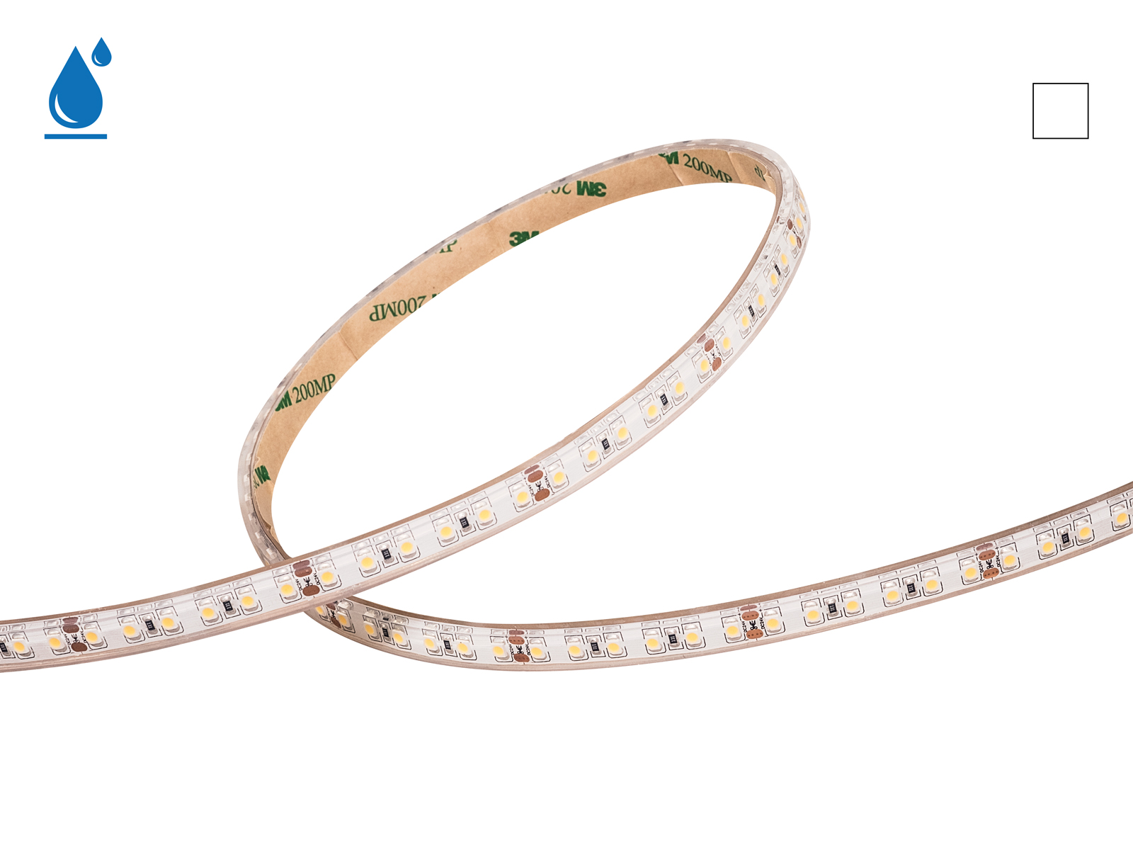 5m outdoor LED strip 24V white 120LEDs/m IP67
