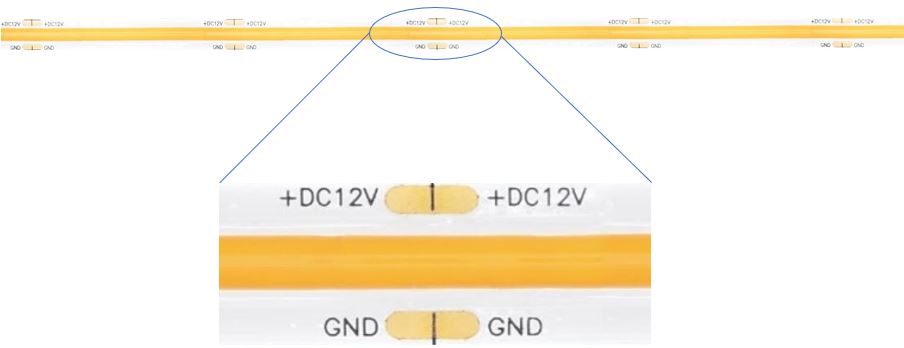 5m LED strip COB 8W/m 12V/24V 320 LEDs/m COB LED Streifen