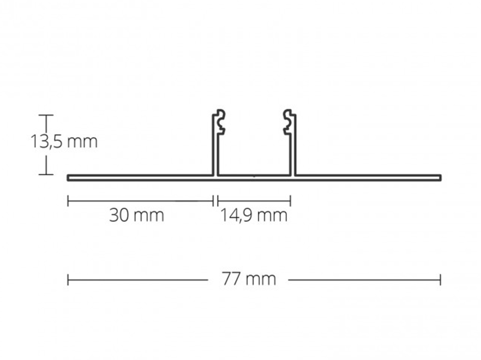 LED aluminum drywall profile AL-PU41 light line silver 2m 
