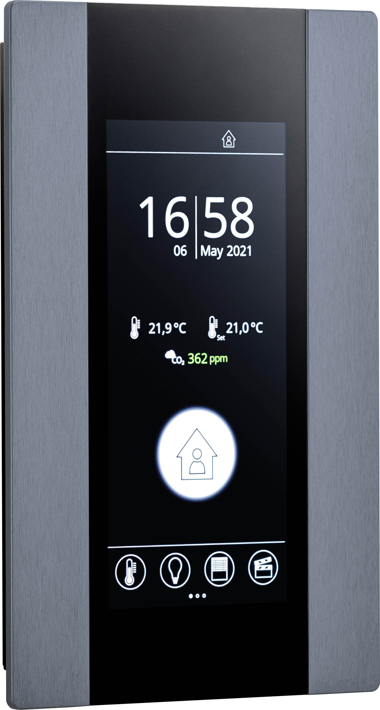 thanos_EVO_Design_Designrahmen_grafit Thanos EVO room control unit