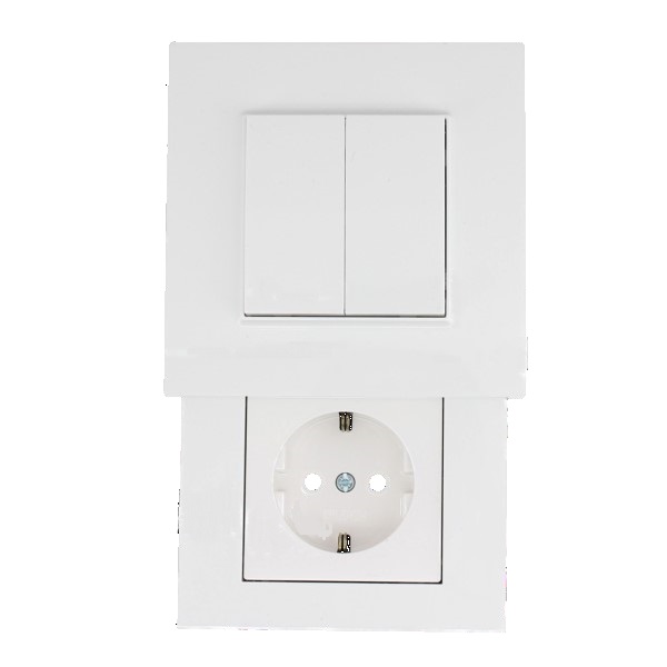 Wall switch, battery-free for Casambi networks | with hidden power socket