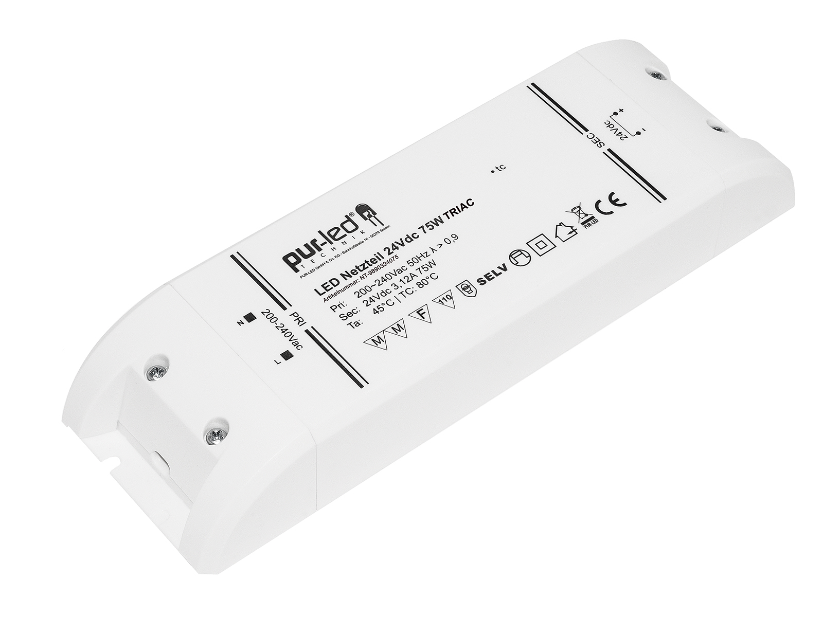 LED power supply 24Vdc 75W TRIAC dimmable | Indoor