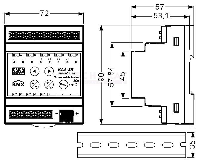 Abmeßungen KAA-8R-10 Abmeßungen KAA-8R-10