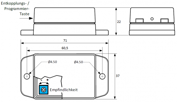 808974_TZ Battery operated surface mounted vibration sensor for CASAMBI networks