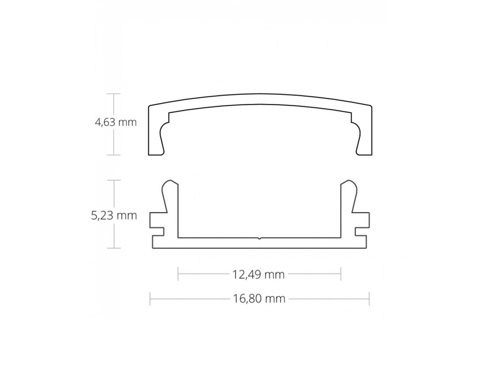 LED profile AL-PU10 silver with cover LED profile AL-PU10 silver with cover