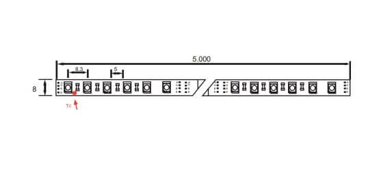 Filigree 8mm Slim RGB 24Vdc 15W / m Stripe with 120LEDs per meter