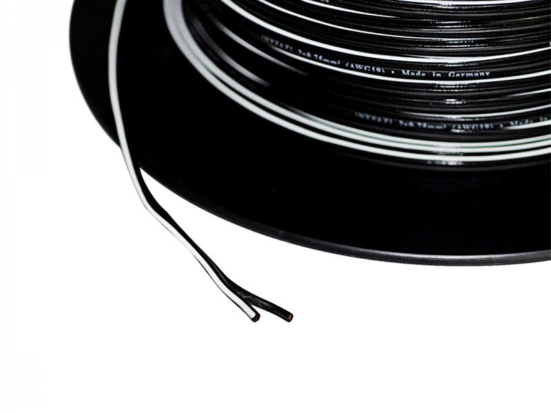 1m 2x 0.75mm² double wire / cable black