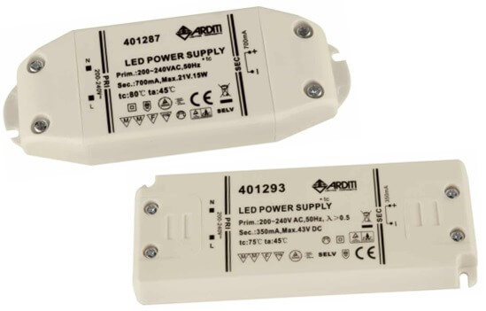 Independent LED power supply 15W with constant current 350mA / 700mA