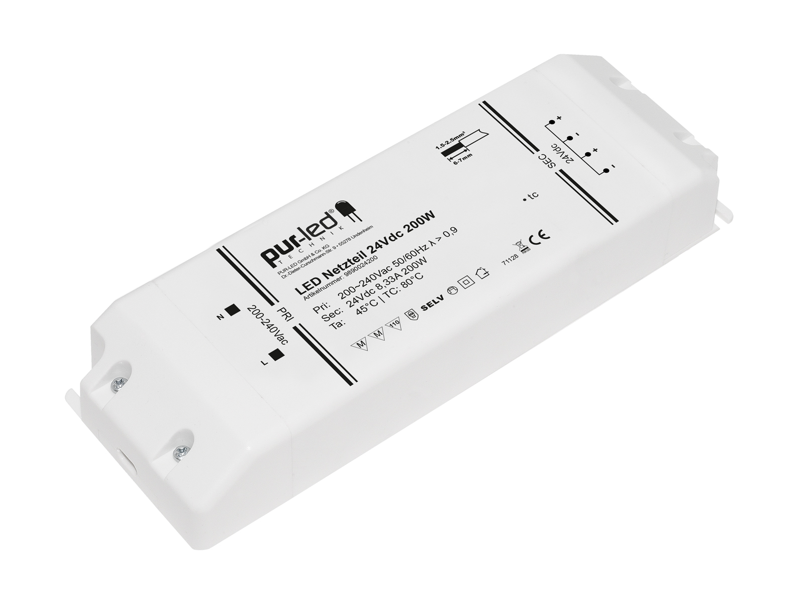 nt-9890024200_led-netzteil_24v_200w_1600 LED 24Vdc Trafo