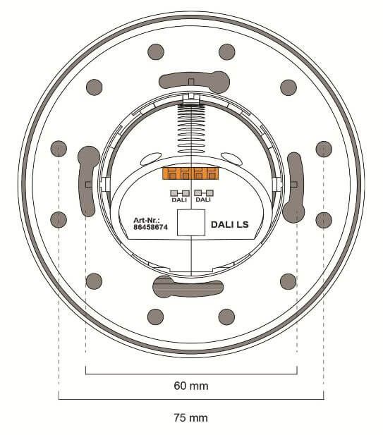 DALI Lichtsensor lunatone ansicht hinten DALI Lichtsensor lunatone ansicht hinten