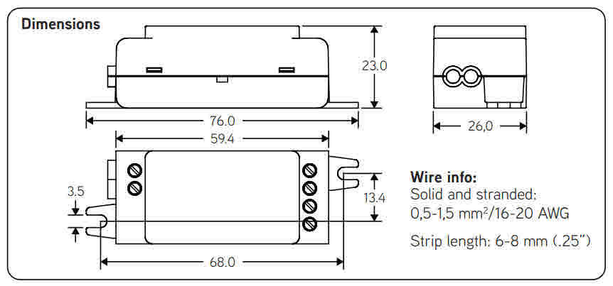 Casambi CBU-A2D Abmessungen