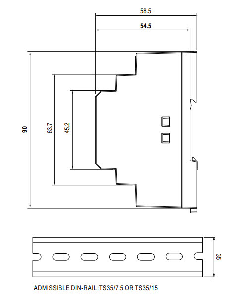KNX-20E-640 Abmessungen
