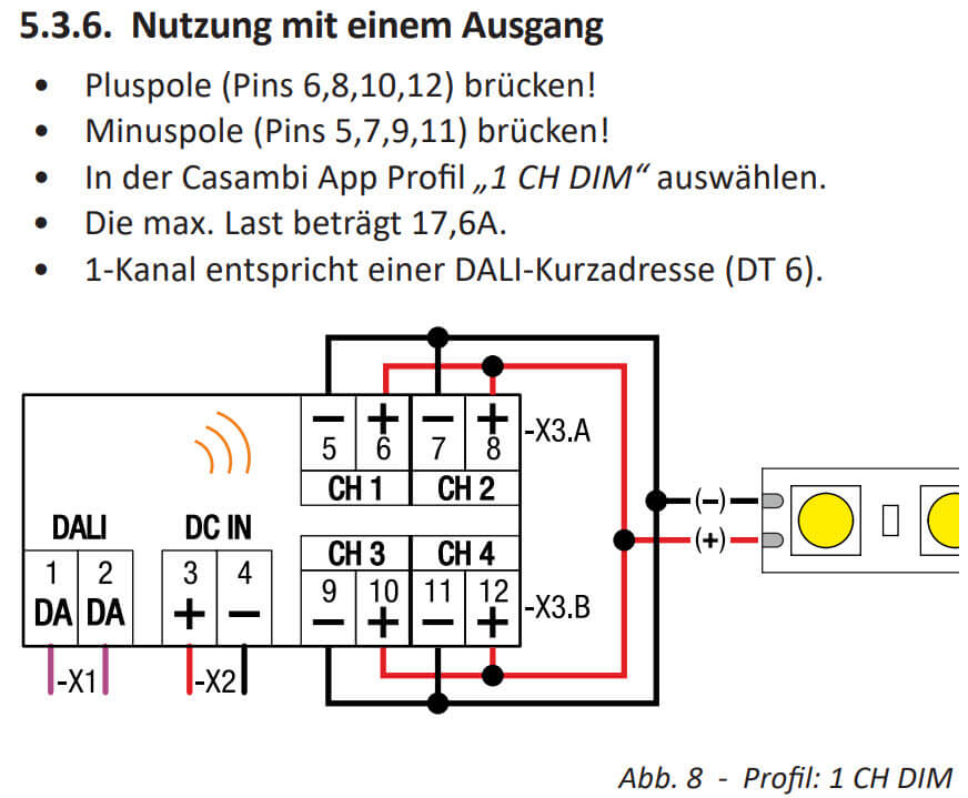 1 CH DIM parallel Betrieb 1 CH DIM parallel Betrieb