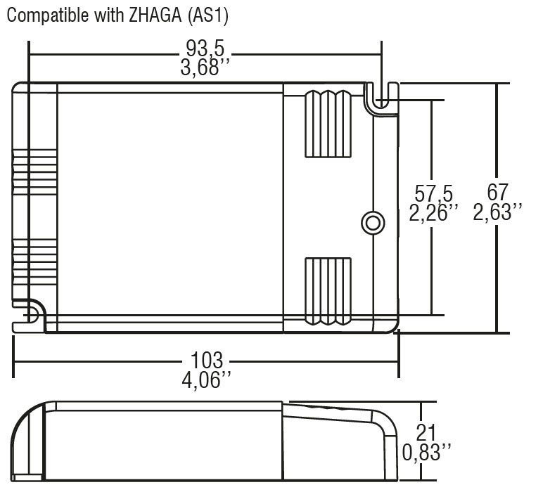 126421 Abmessungen DC JOLLY 1-10V Push