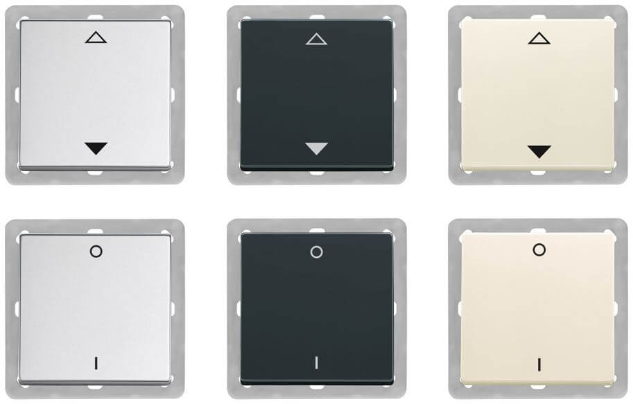 EnOcean Funkschalter für Jalousie- und Lichtsteuerung, 2-Kanal / 1 Schalterwippe