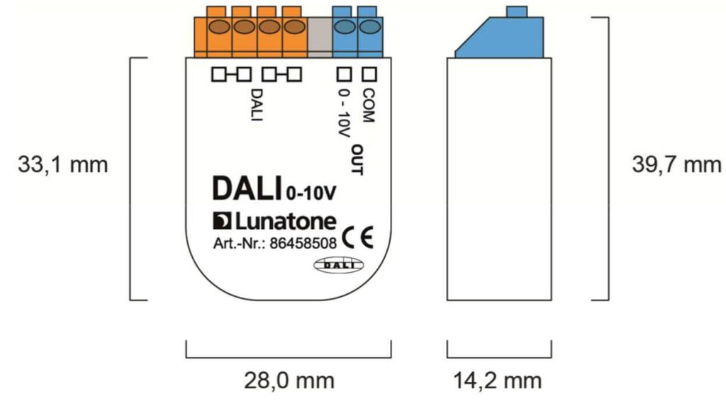 DALI PWM abmessungen