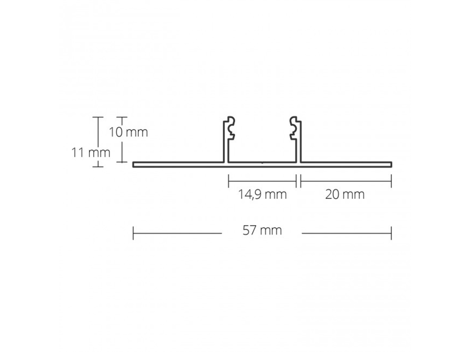 LED aluminum tile profile AL-PU20 light gap silver