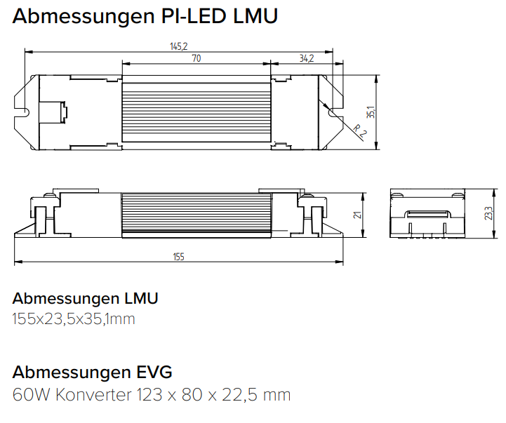 Abmessungen EVG LMU K-View
