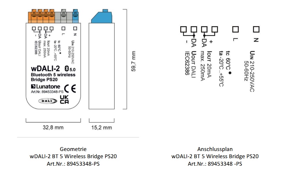 wDALI-2 Bluetooth 5 wireless Bridge wDALI-2 Bluetooth 5 wireless Bridge