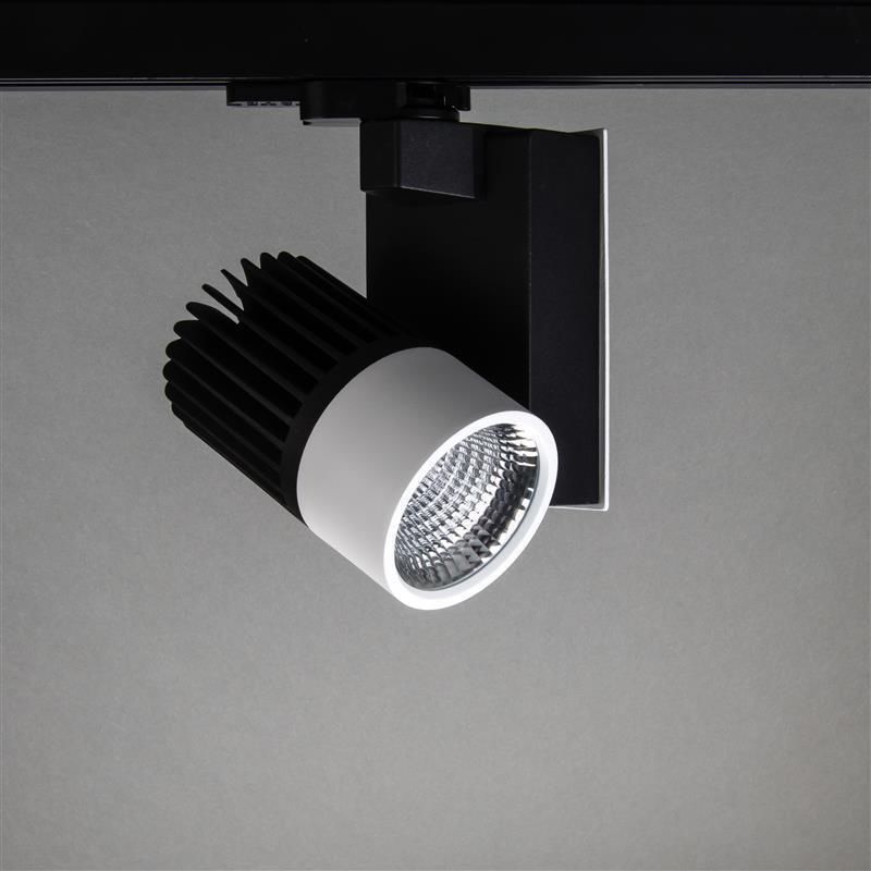 Strom-Schienenstrahler mit LED in weiß BWS30 graue Version zum LED-Schienenstrahler