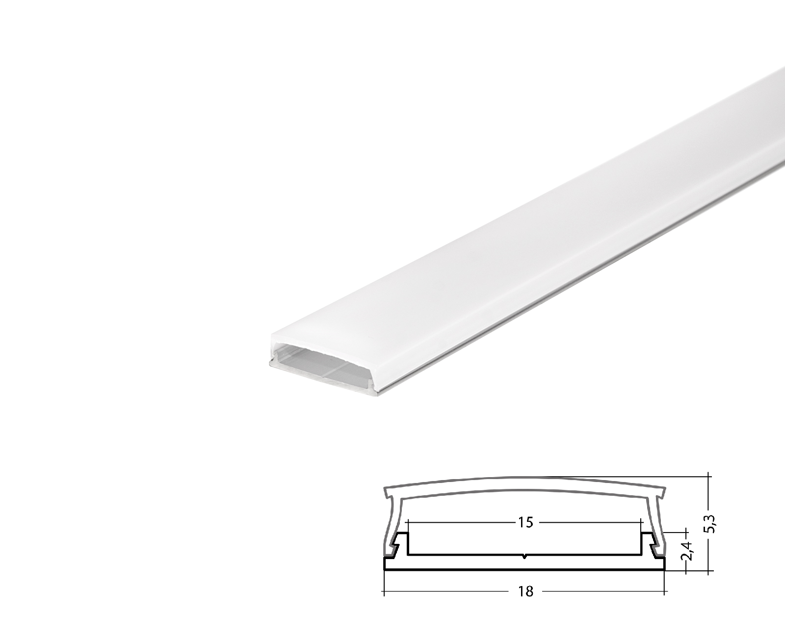 LED profile flexible aluminum AL-PU15 with cover LED profile flexible aluminum AL-PU15 with cover
