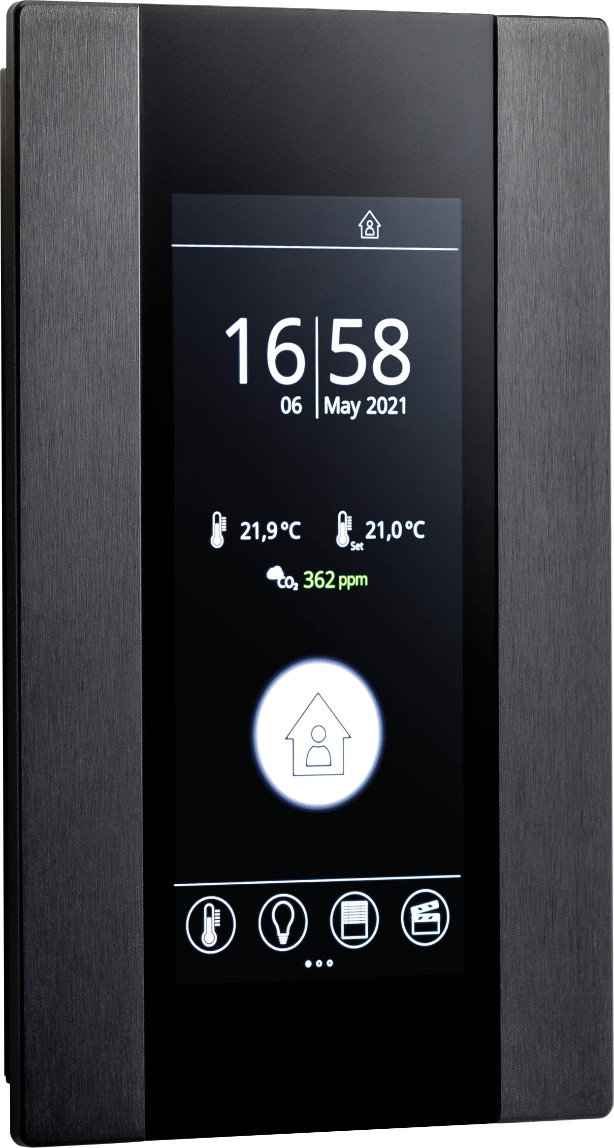 thanos_EVO_Design_Designrahmen_schwarz Thanos EVO room control unit