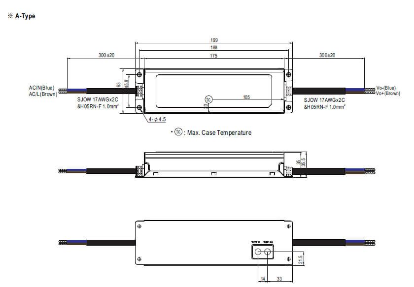 ELG100 Schaltung, Abmessung A-Typ