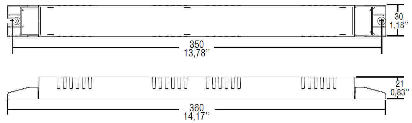 Linear T-LED 80/350 Abmessungen
