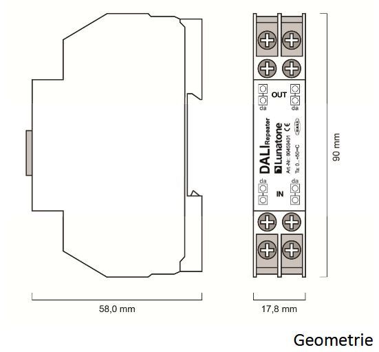 DALI Repeatereinheit abmessung