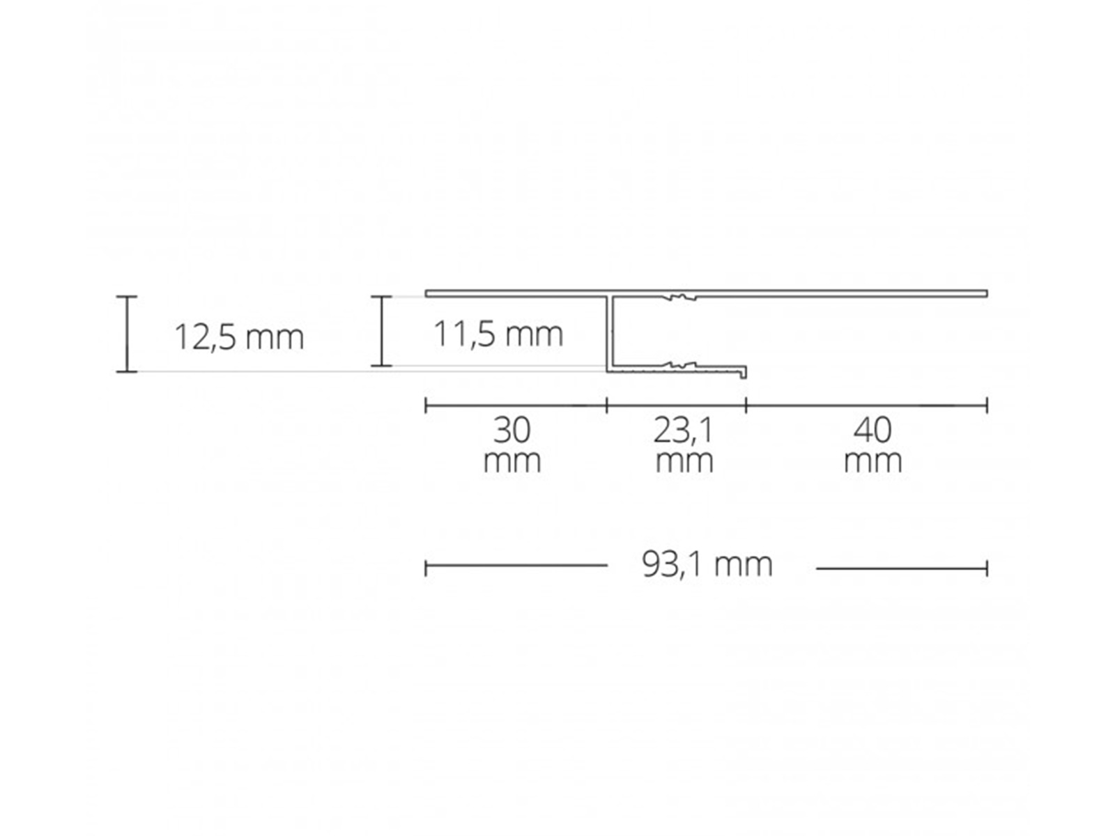 LED aluminum drywall profile AL-PU40 cove strip white 2m 