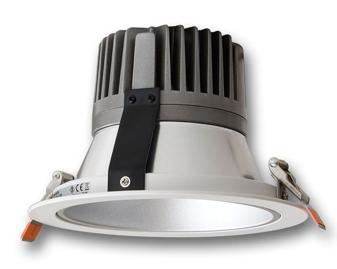 Seitenansicht der blendfreien Deckeinbauleuchte Seitenansicht der blendfreien Deckeinbauleuchte